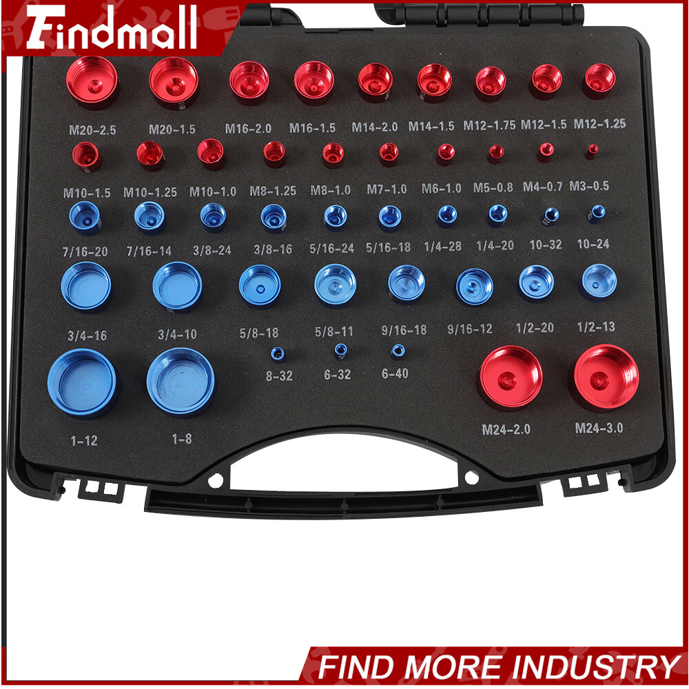 Findmall 44Pcs Inch & Metric Nut Bolt Thread Checker Identifier Thread Gauge Box