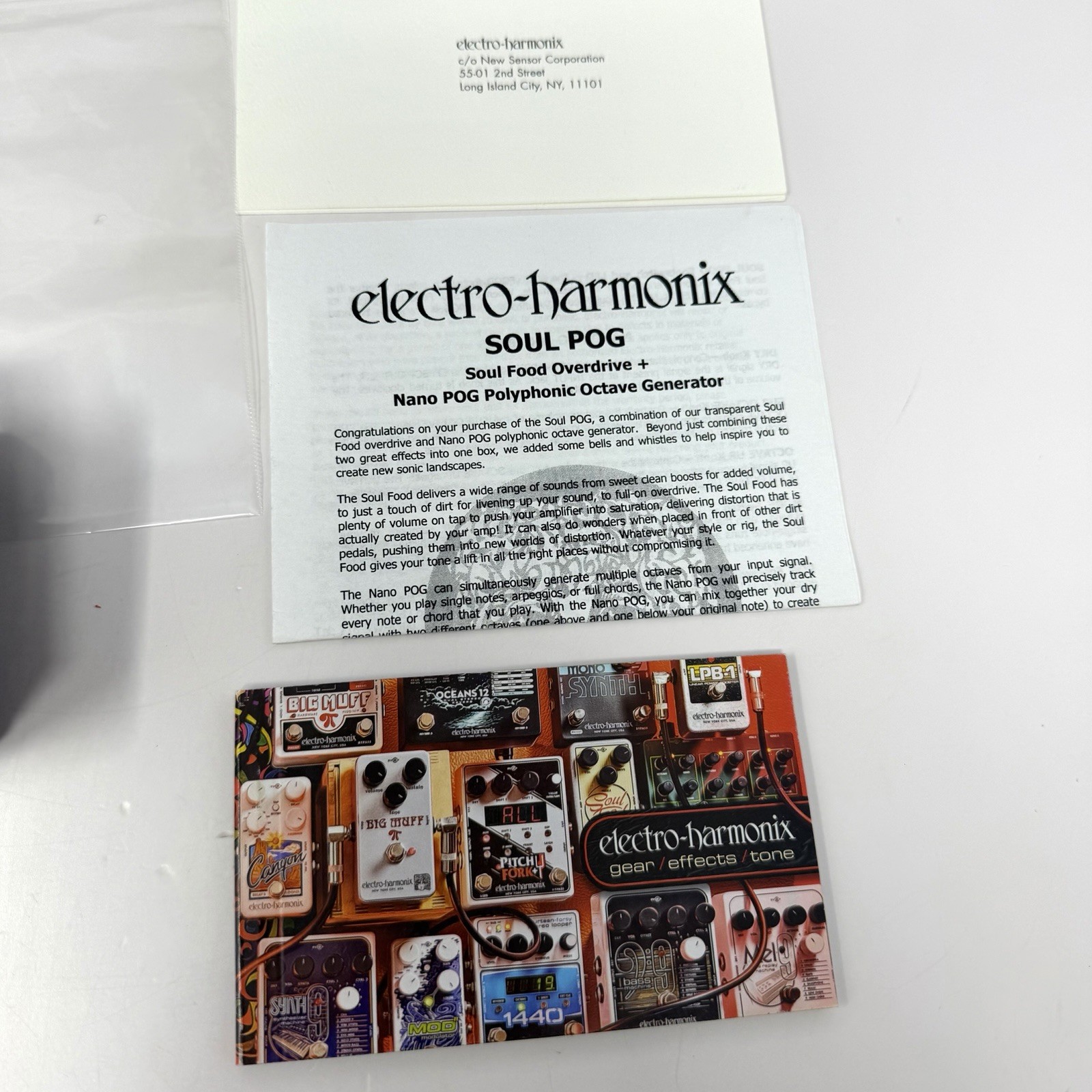 Electro Harmonix Soul POG Polyphonic Octave Generator Overdrive Effects Pedal