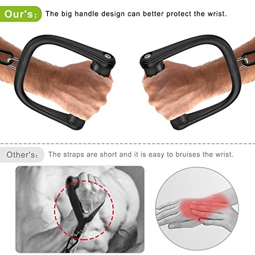 D Handle Cable Attachment, Cable Attachments for Gym, Non-Slip Diamond Pattern