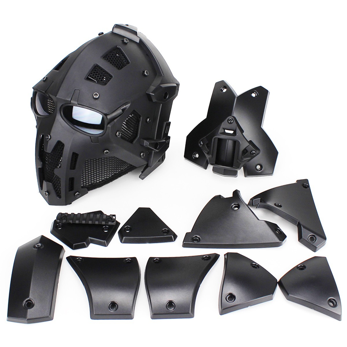 Tactical Airsoft Helmet Full Protection w/Mask Goggles CS Protection for Hunting