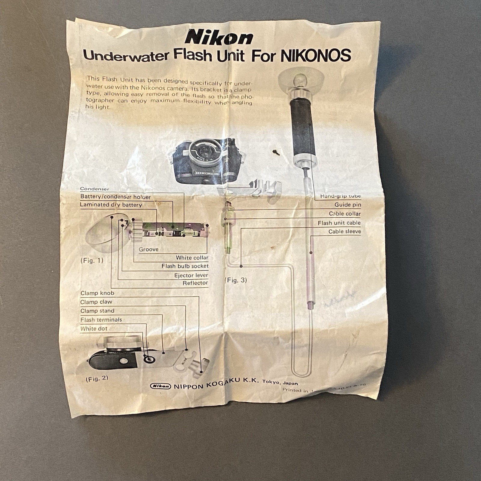 NIKONOS Underwater Flash Unit For NIKONOS Film Camera Missing Camera Bracket