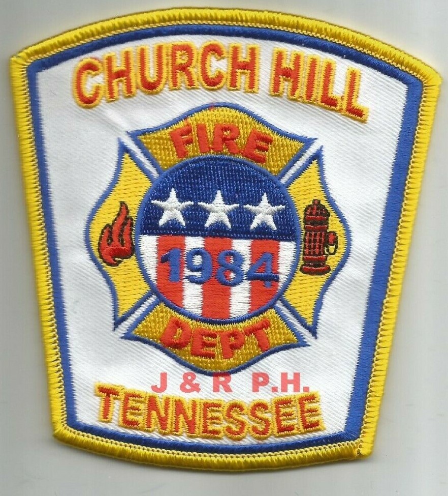 Church Hill  "1984"  Fire Dept., Tennessee  (3.75" x 4" size) fire patch