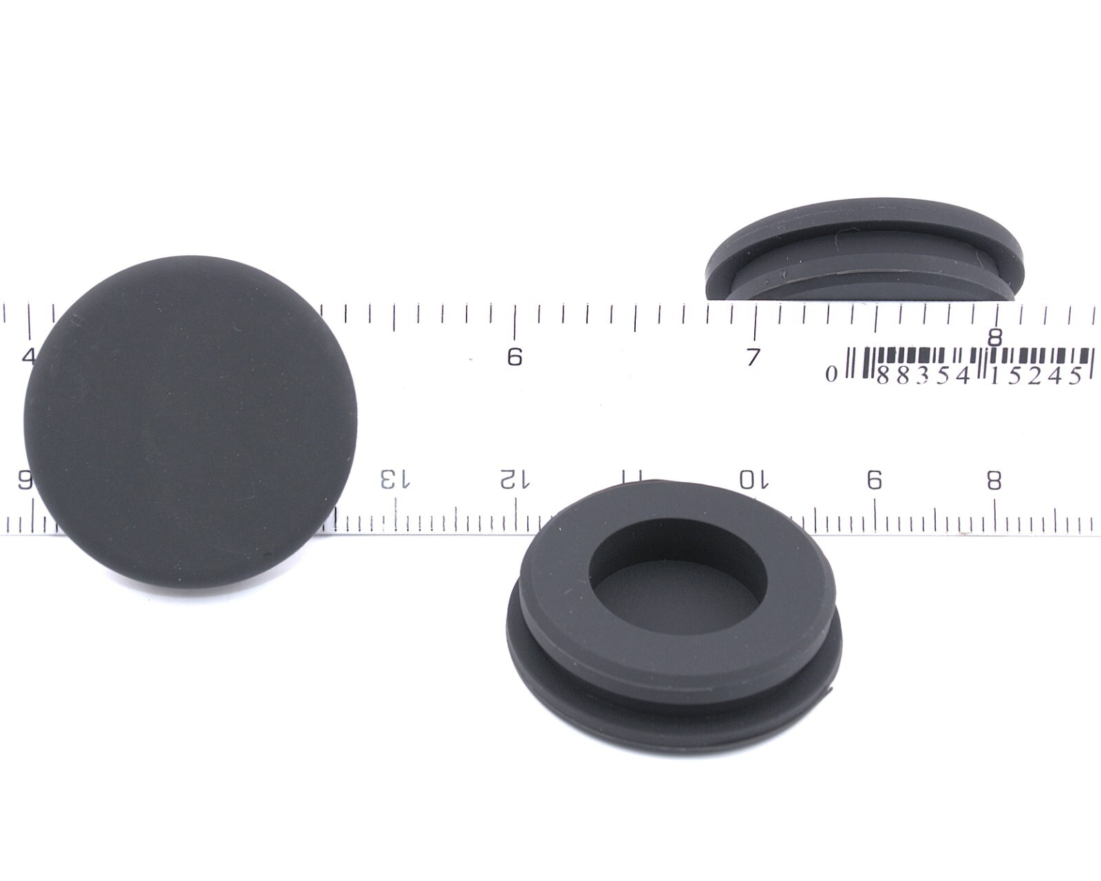 1 1/8" Hole Size Solid Rubber Grommet without Center Hole, Fits 1/8" Materials