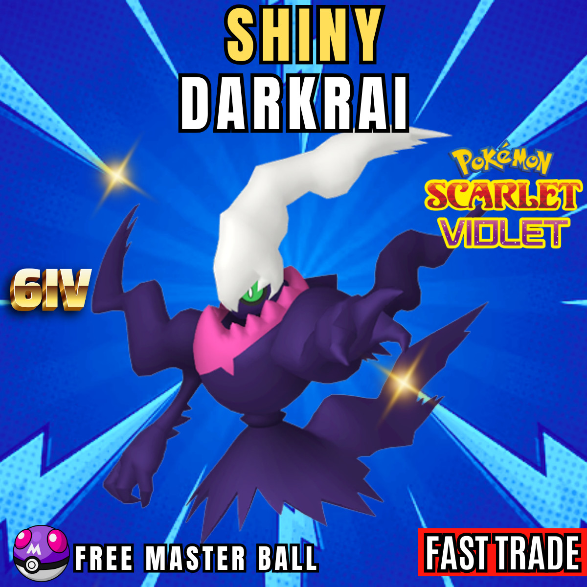 POKEMON SCARLET And VIOLET - ✨SHINY DARKRAI ✨6IV✨