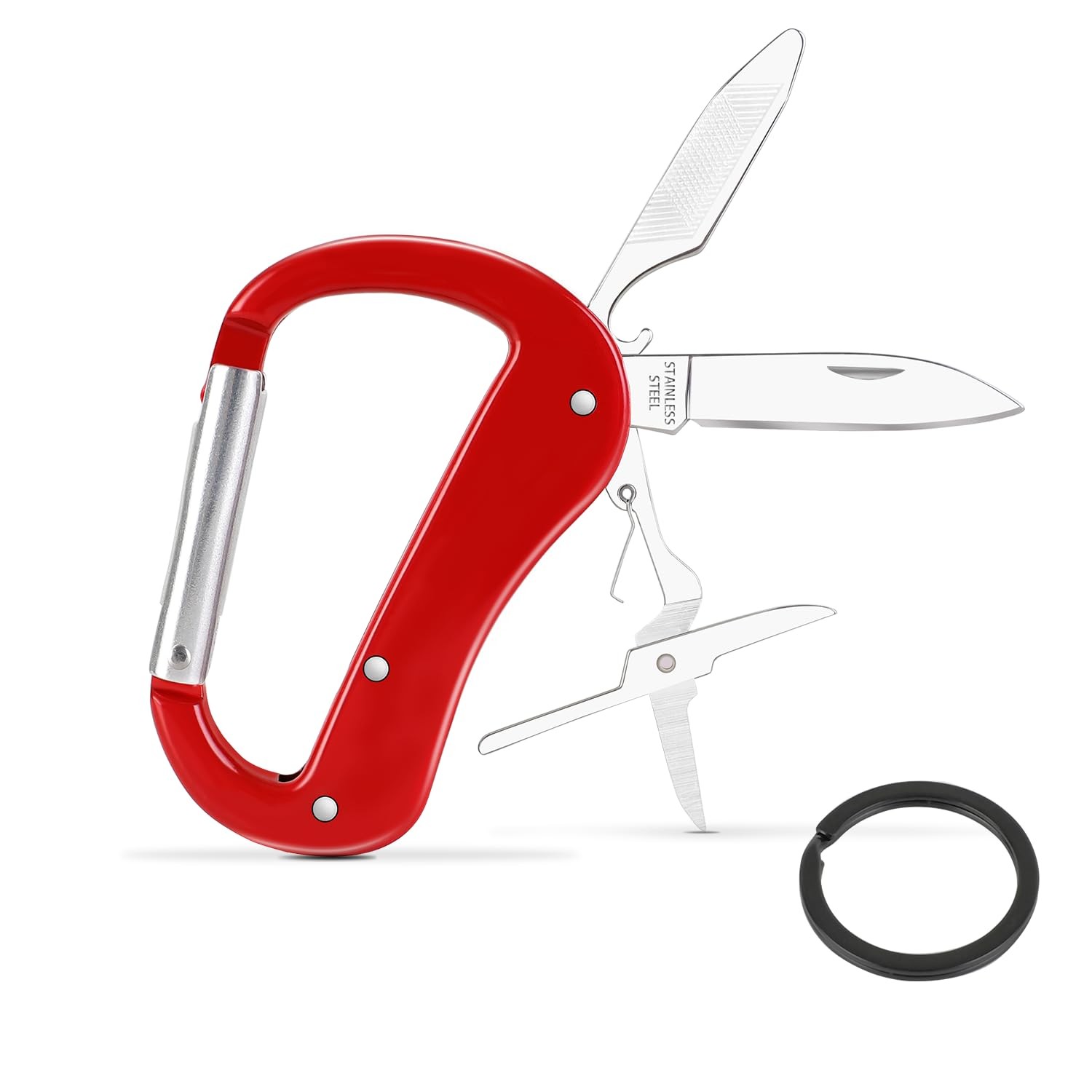 Multitool Carabiner with Pocket Knife, Stocking Stuffers Gifts for Men,Bottle...