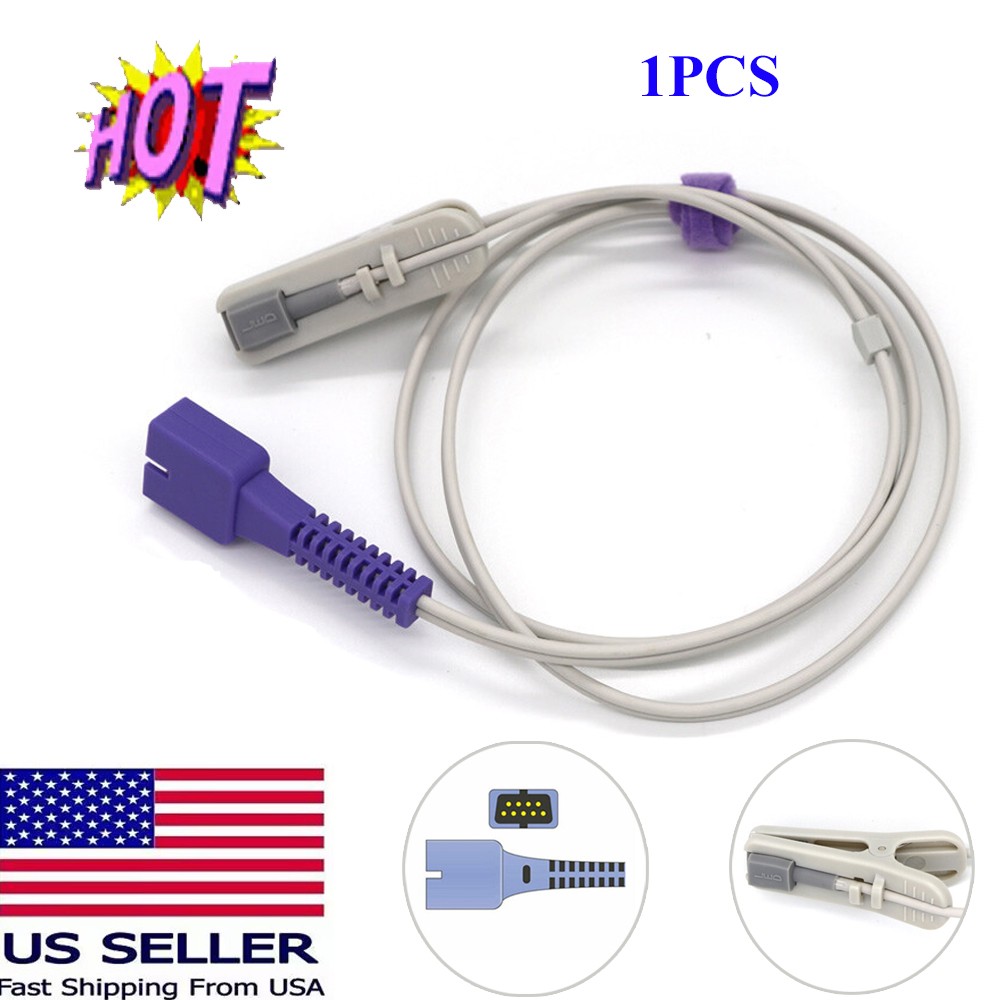 【US】Adult Ear Clip 9Pin SpO2 Sensor Probe Fit for Nellcor Oximeter Pulse Probe