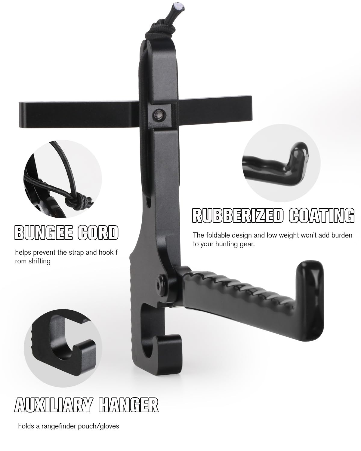 Lightweight Folding Bow Hanger with Strap & Backpack Hook - Saddle & Crossbow Ac