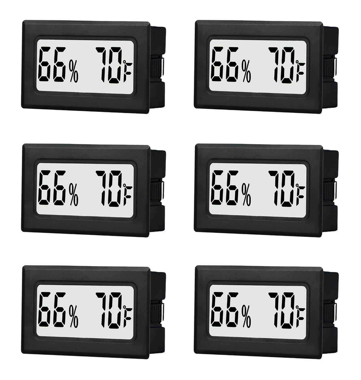 6 Pack Mini Small Digital Hygrometer Thermometer Indoor Temperature and Black