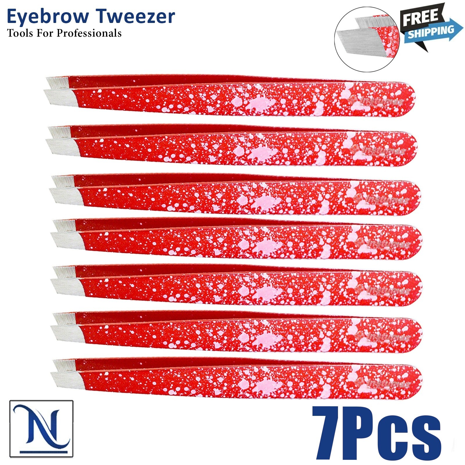 Signature Red Tweezers for Eyebrows - Stainless Steel for Facial & Ingrown Hair