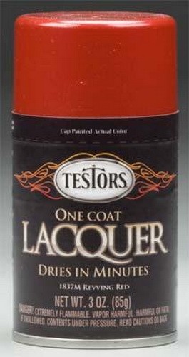 Testors 1837M Revving Red Gloss One Coat Lacquer 3 oz. Spray Paint Can
