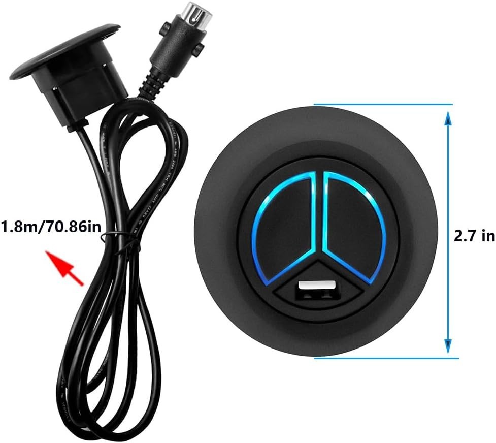 Elegant 2-Key Electric Recliner Switch with USB Charging - 5-Pin Compatibility