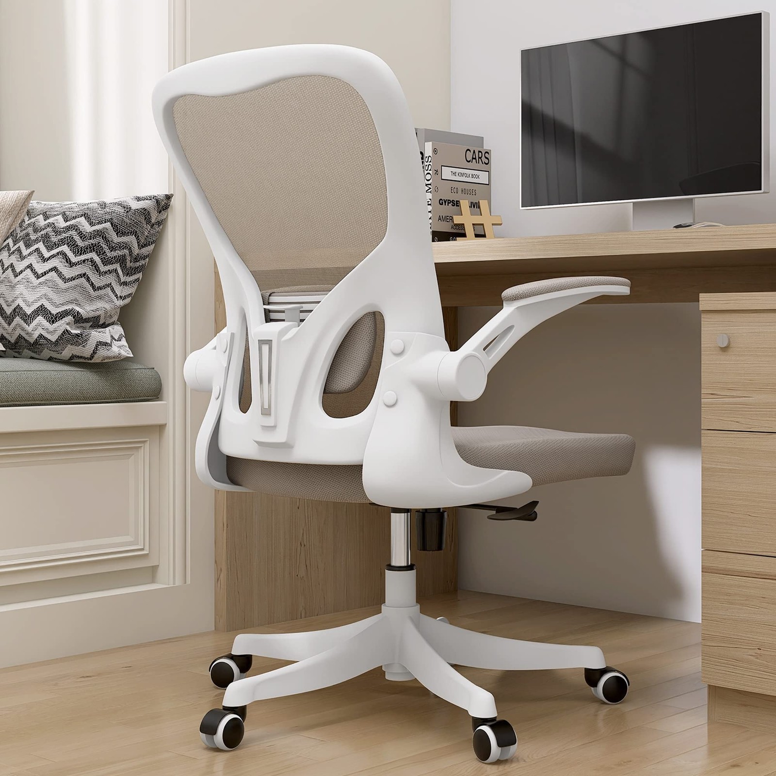 Monhey Office Chair Ergonomic Desk Chair with Lumbar Support&Headrest&Flip-up...