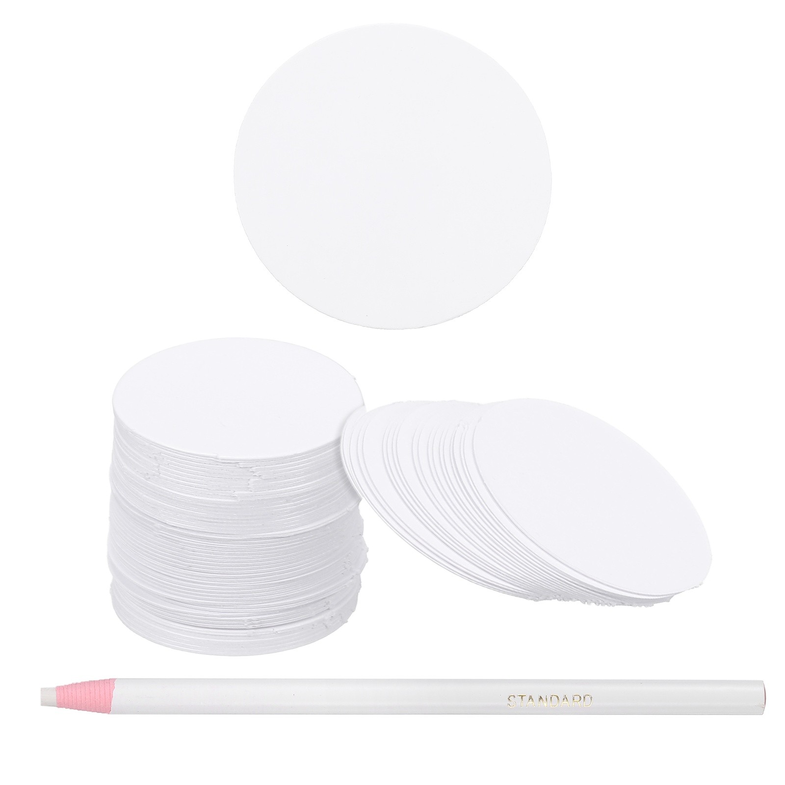 100 Pcs Round Shape Piecing Paper for Quilting with Pen (0.9")