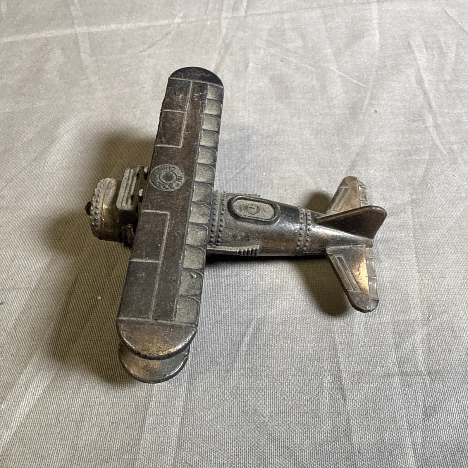 Vintage Metal Airplane Pencil Sharpener 3” Damaged