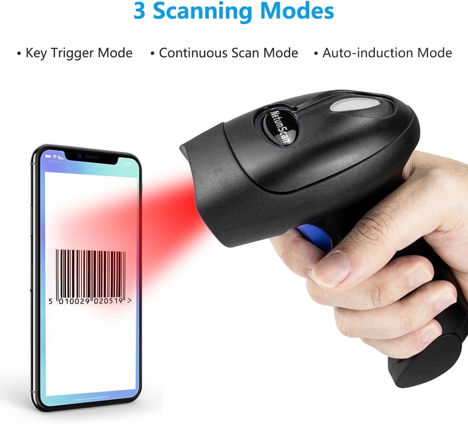 ☢️ NetumScan Portable Automatic Wireless Barcode Scanner with Stand NSL68LS-V ☢️