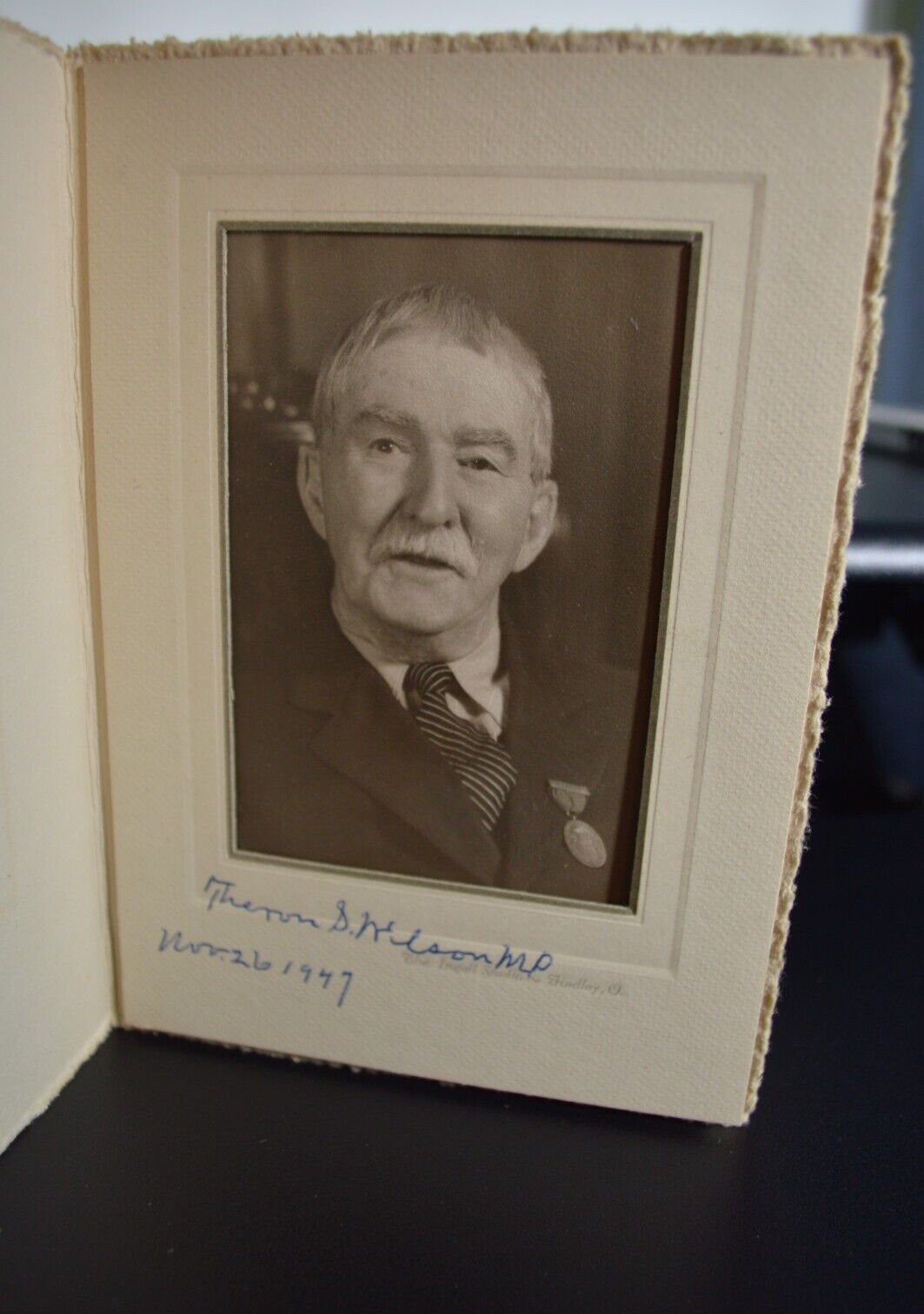 Photo Doctor Theron S Wilson MD Nov 26 1947 by The Ingall Studio in Findlay Ohio