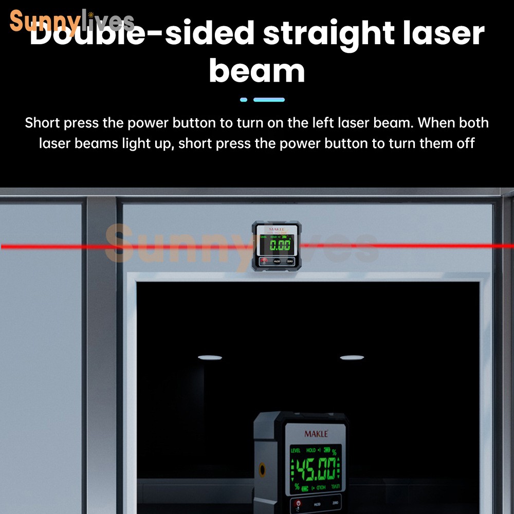 Digital Angle Finder Laser Level Gauge Inclinometer Magnetic Protractor Type-C