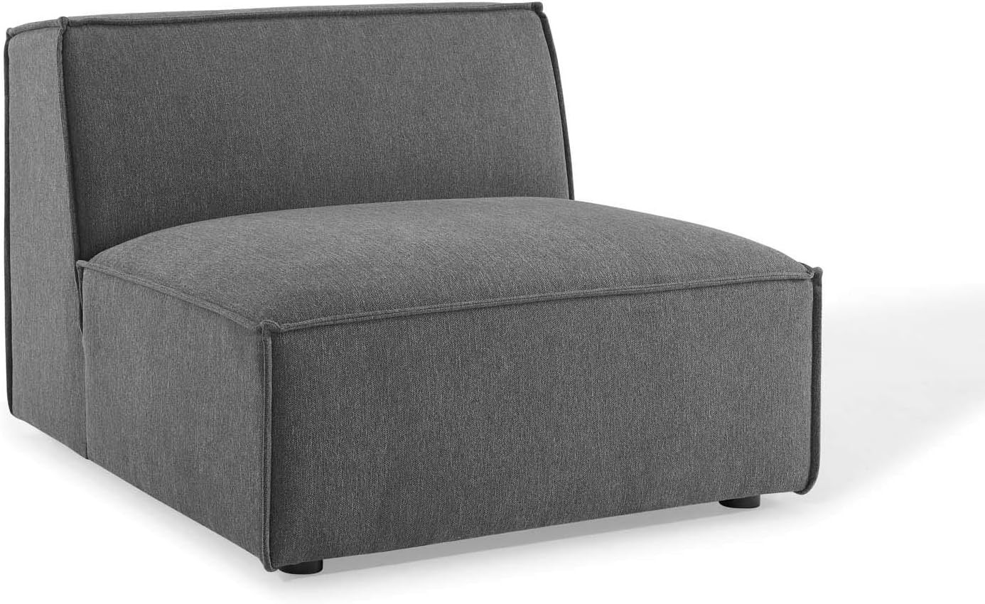 EEI-3872-CHA Restore Sectional Sofa Armless Chair, Charcoal