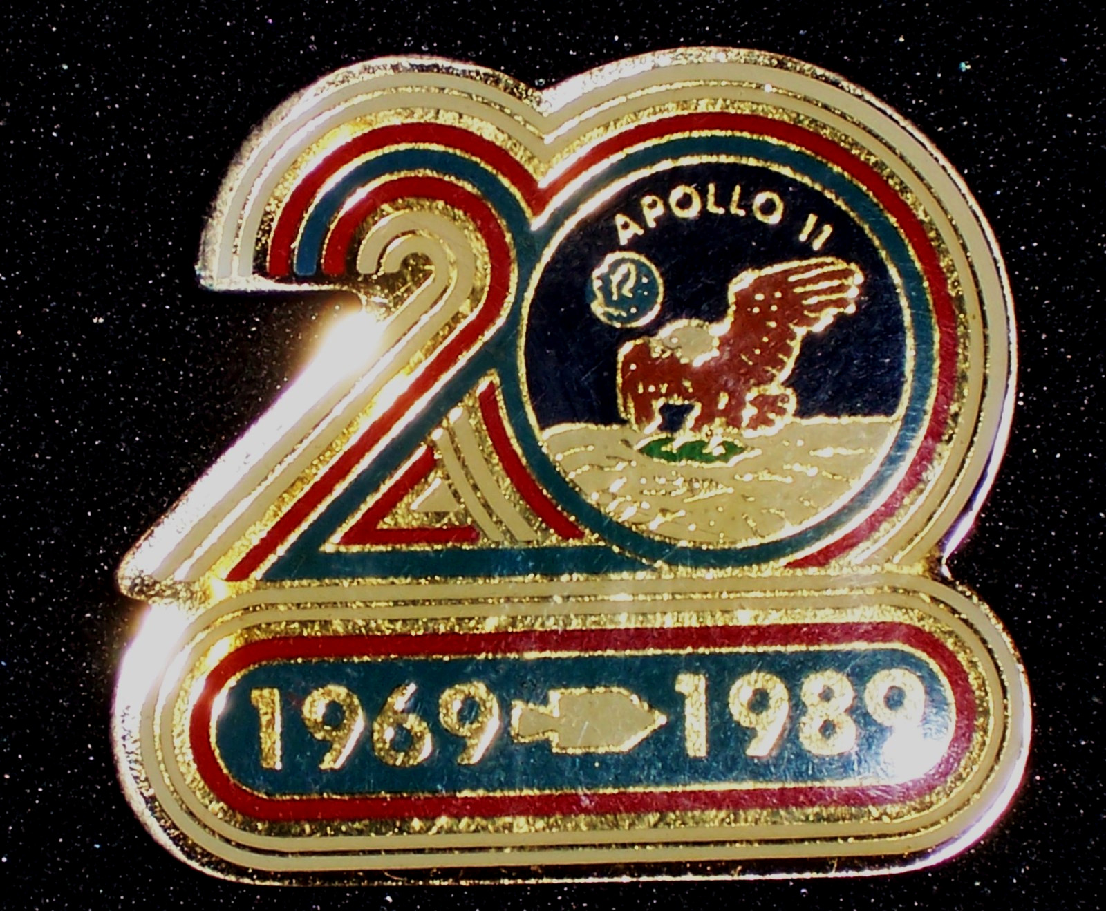NASA - APOLLO 20 YEARS  - Enamel PIN