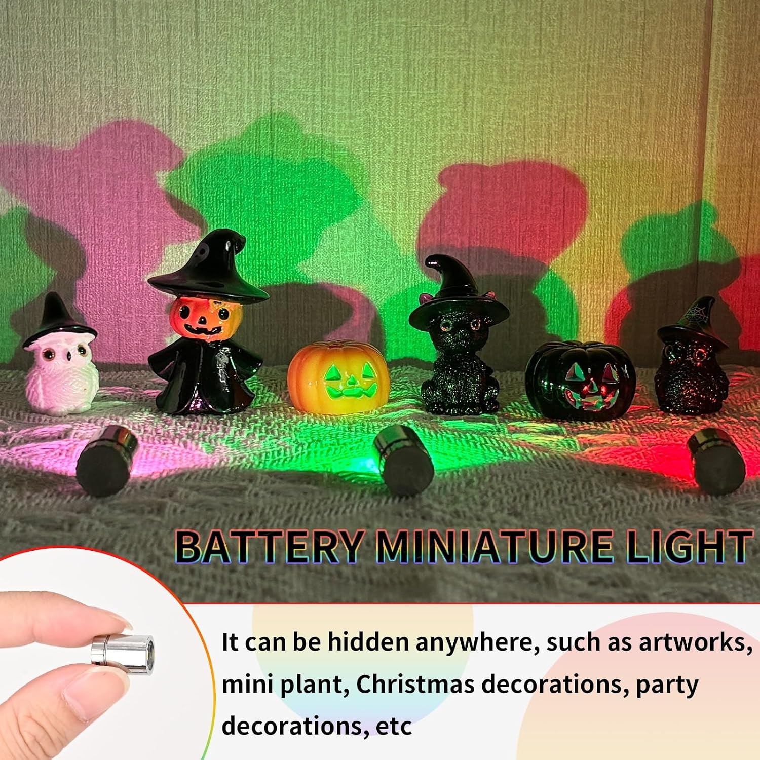 12 Pack Mini LED Lights, RGB Light Small LED Lights Battery Powered for Crafts,