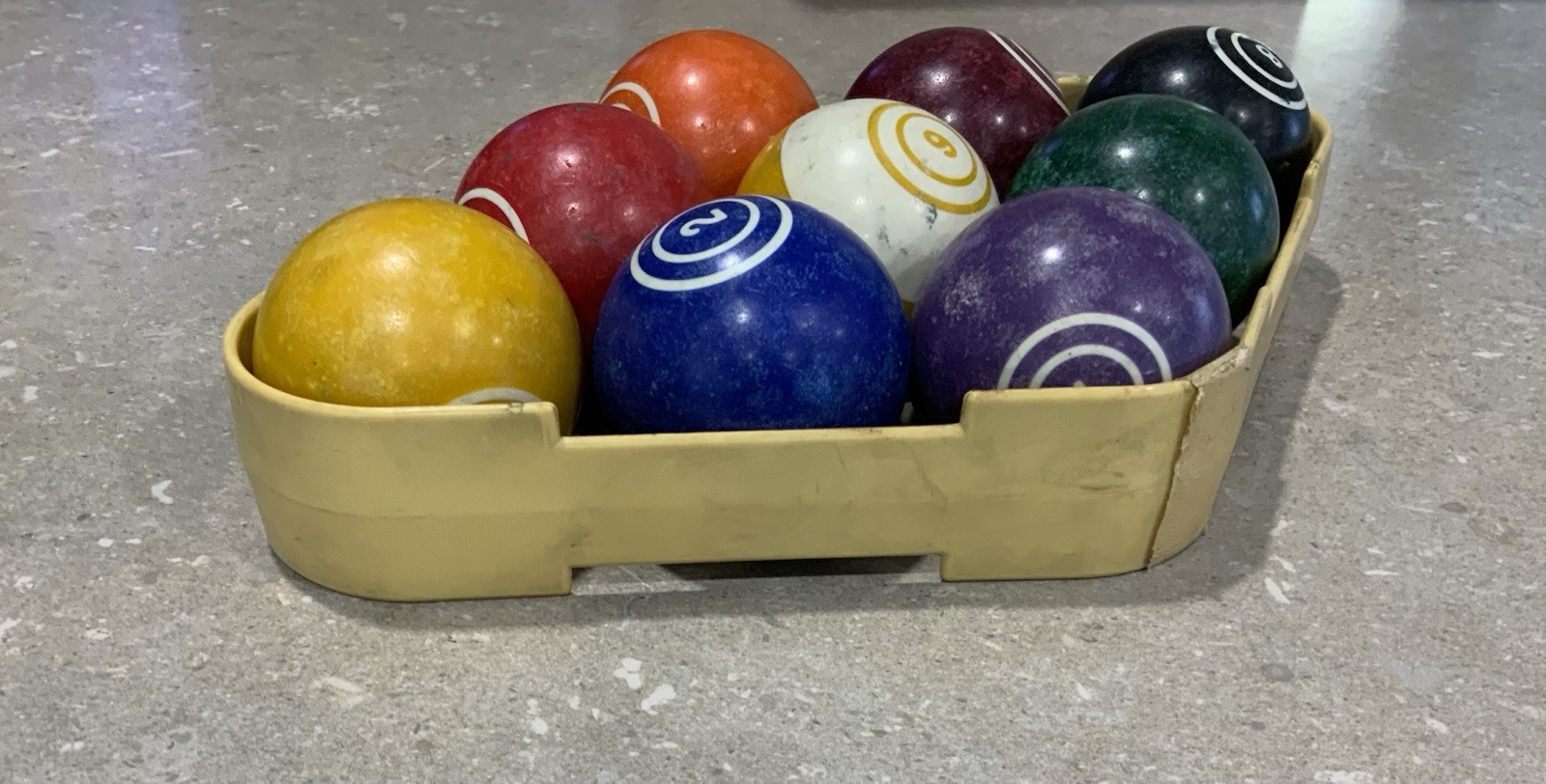 Vintage Double Circle 9 Ball Billard Balls