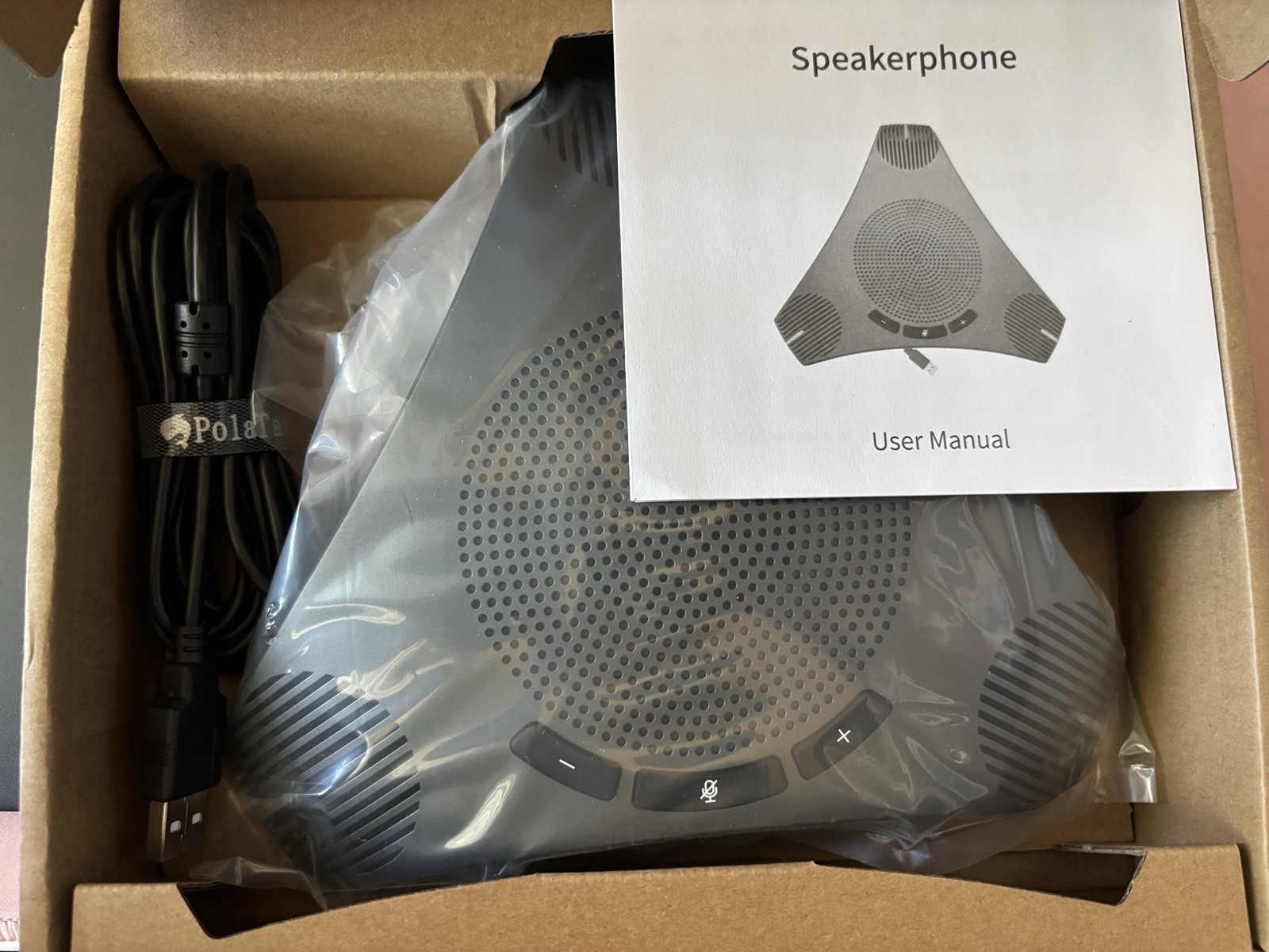 Conference Speaker & Microphone 360 Omnidirectional USB Speakerphone Microphone