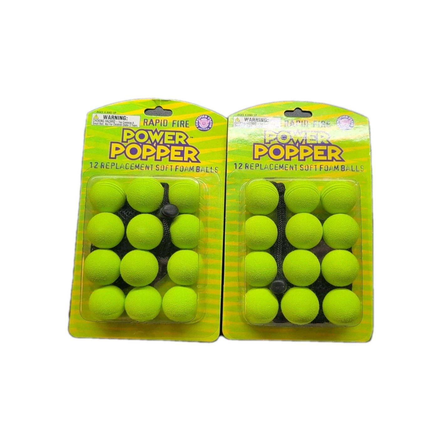 Hog Wild Green Foam Refill Balls, 2 Packs of 12 Poppers And Bag