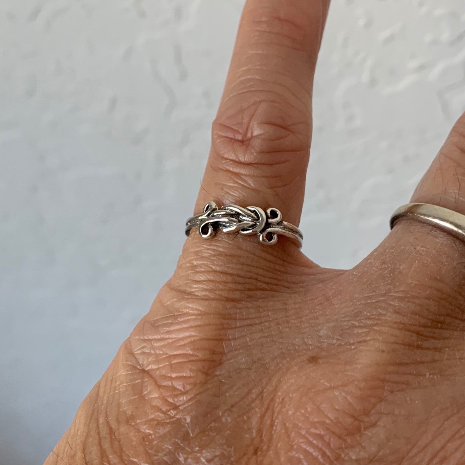 Sterling Silver Long Knot Toe Ring, Silver Ring, Love Ring