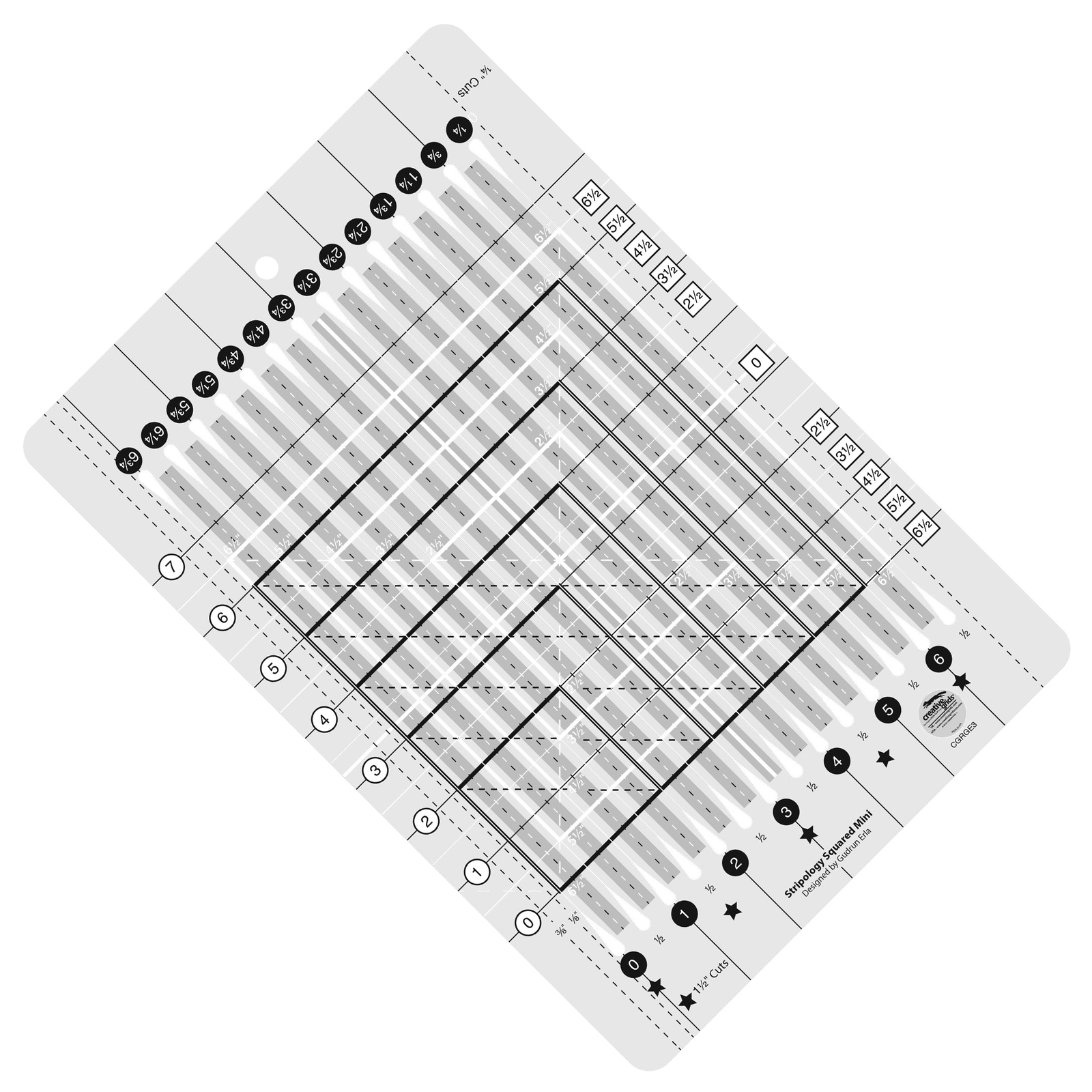 Creative Grids Stripology Squared Mini Quilt Ruler (CGRGE3)