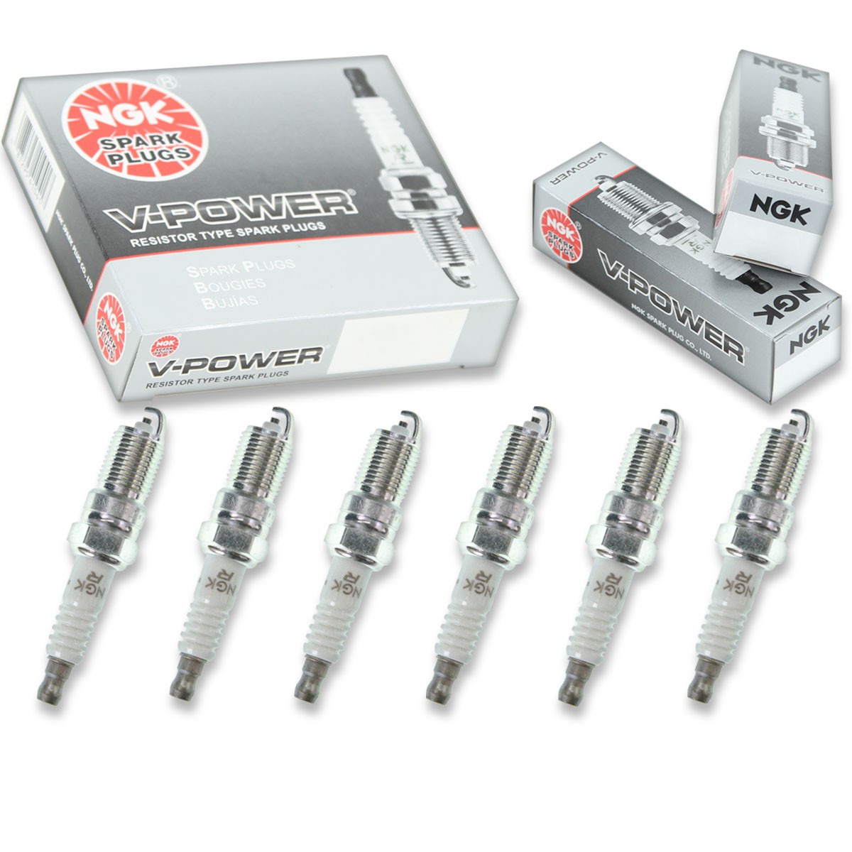 6 pcs NGK V-Power Spark Plugs for 2011-2013 Chevrolet Express Cargo 4.3L - px