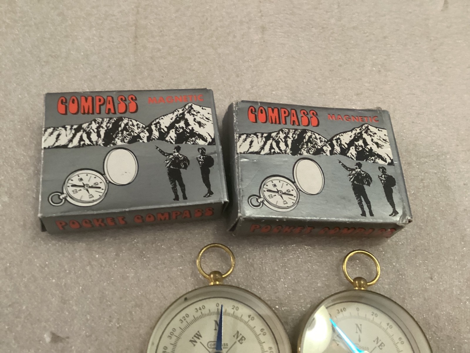 2 VINTAGE POCKET COMPASSES