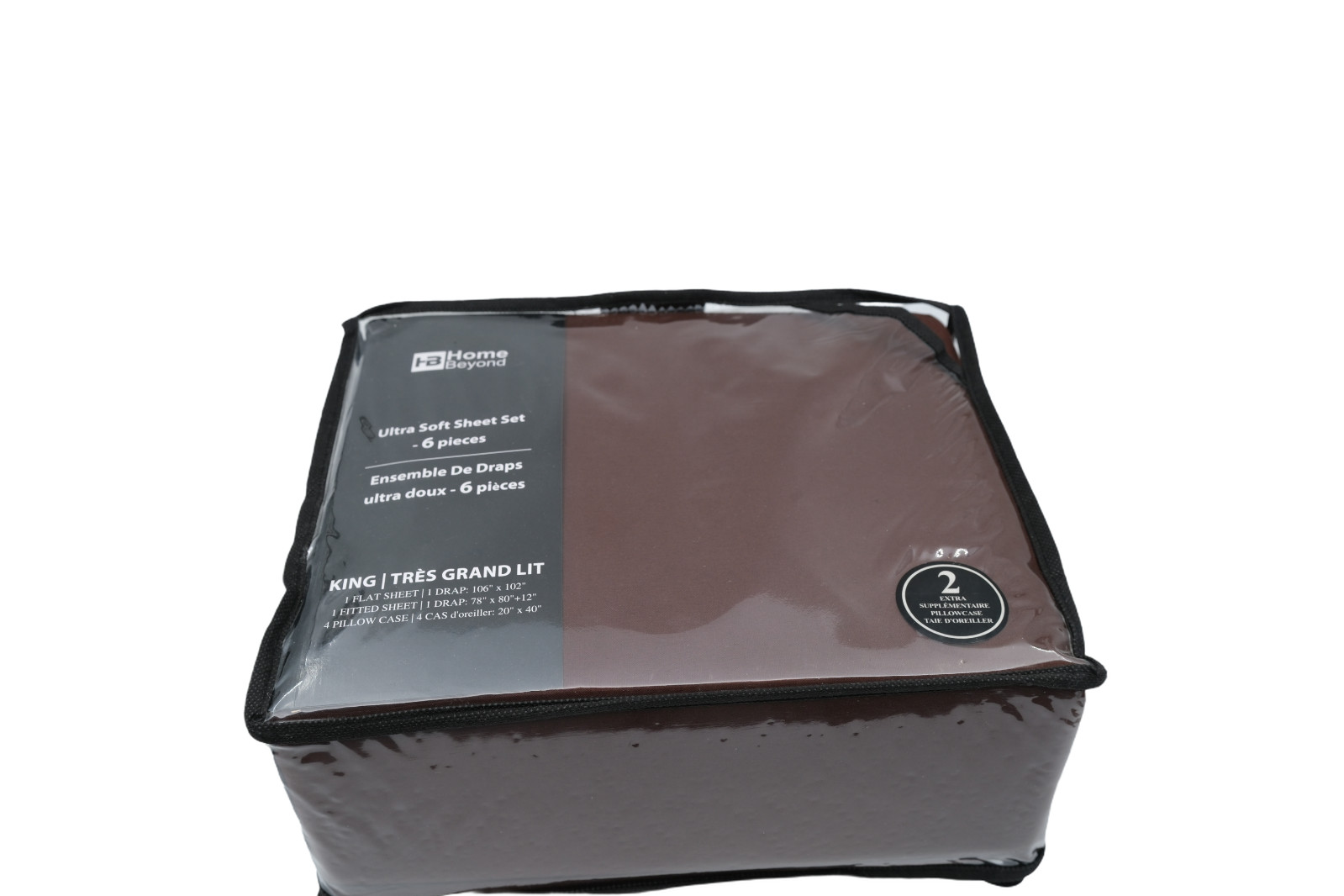 Home Beyond King Sheet Set 6pc Ultra Soft Brown 100% Polyester Deep Pocket