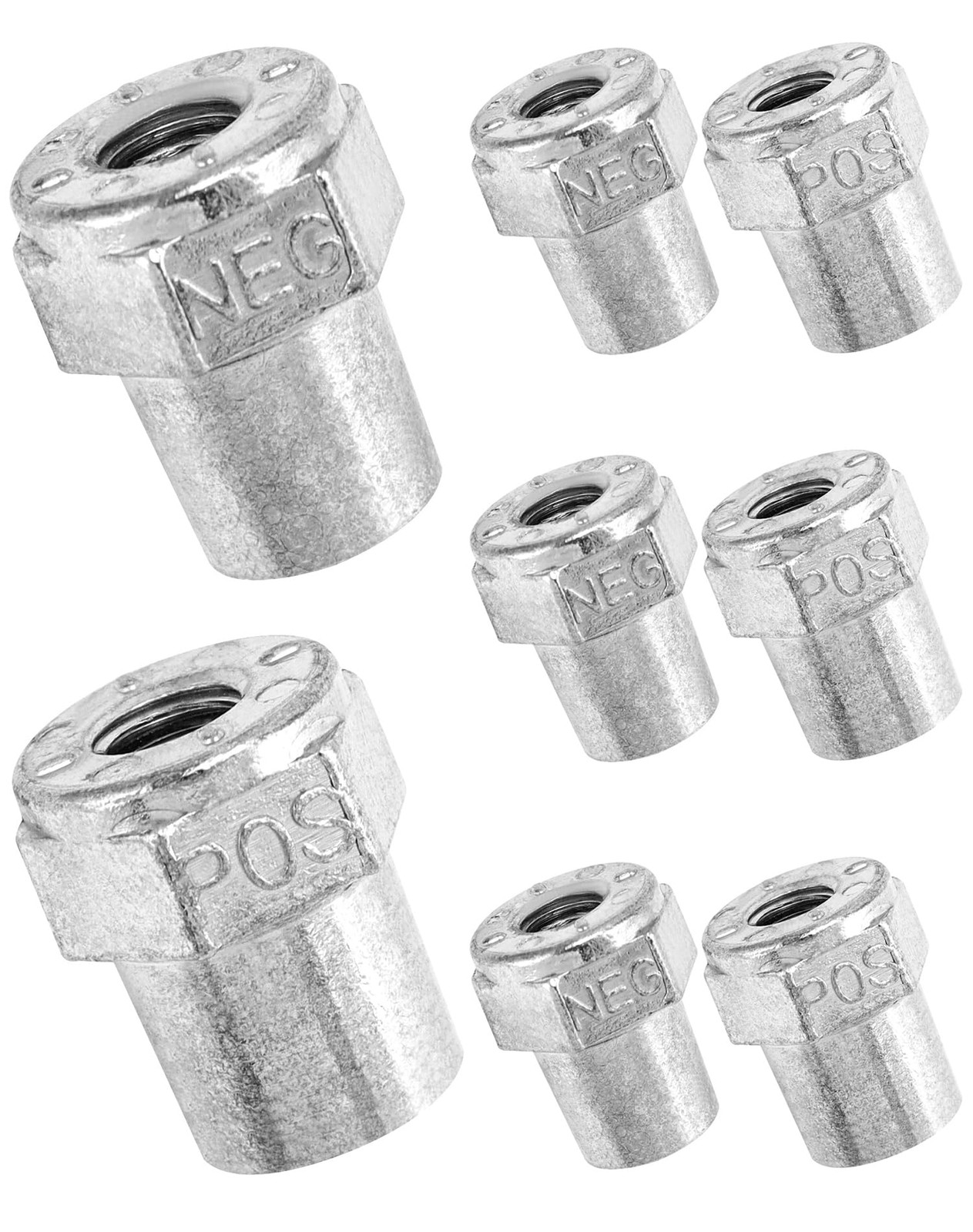 QWORK Car Positive Negative Battery Post Terminal, 4 Pair Zinc Alloy 4 Pairs