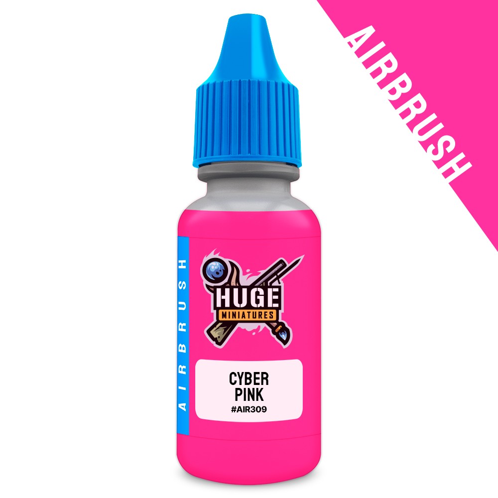 Huge Miniatures Airbrush Paint, Cyber Pink Acrylic Fluorescent – 17ml Bottle