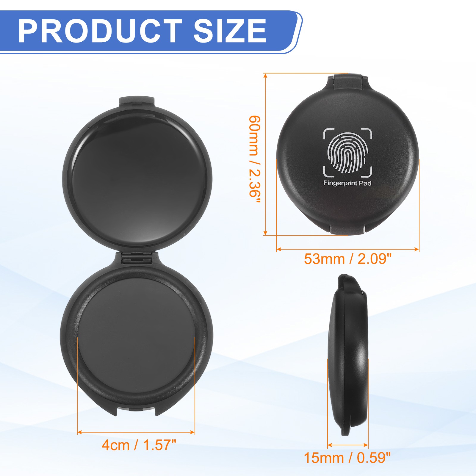 Fingerprint Ink Pads for Office Supplies, Black