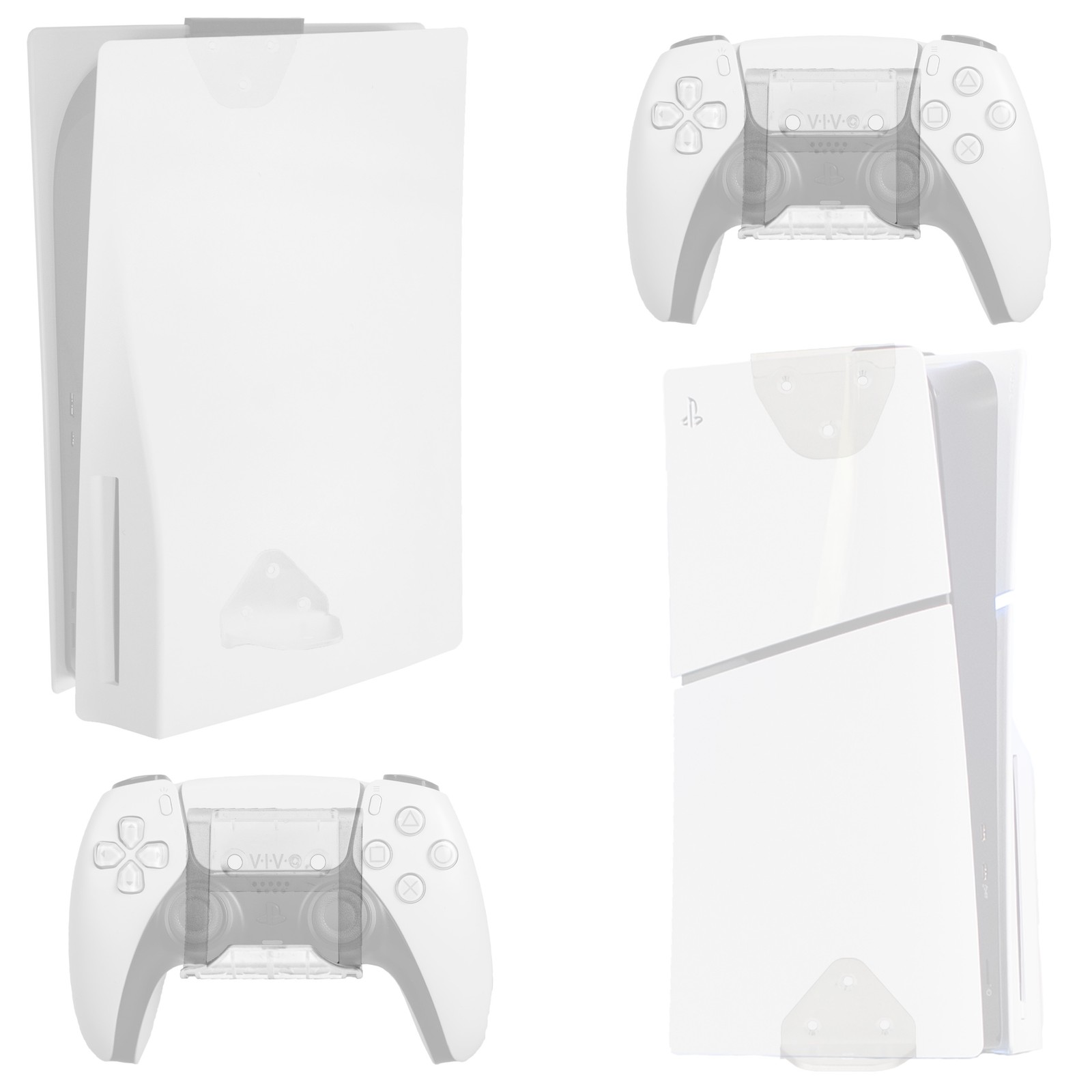 VIVO White Wall & Under Desk Mount Designed for PS5 & PS5 Slim Console