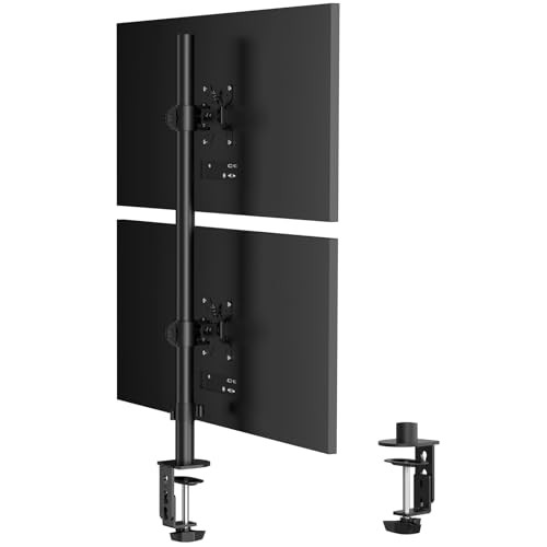 Tall Vertically Stacked Dual Monitor Desk Mount Stand,Extra 31.5in 2 monitor