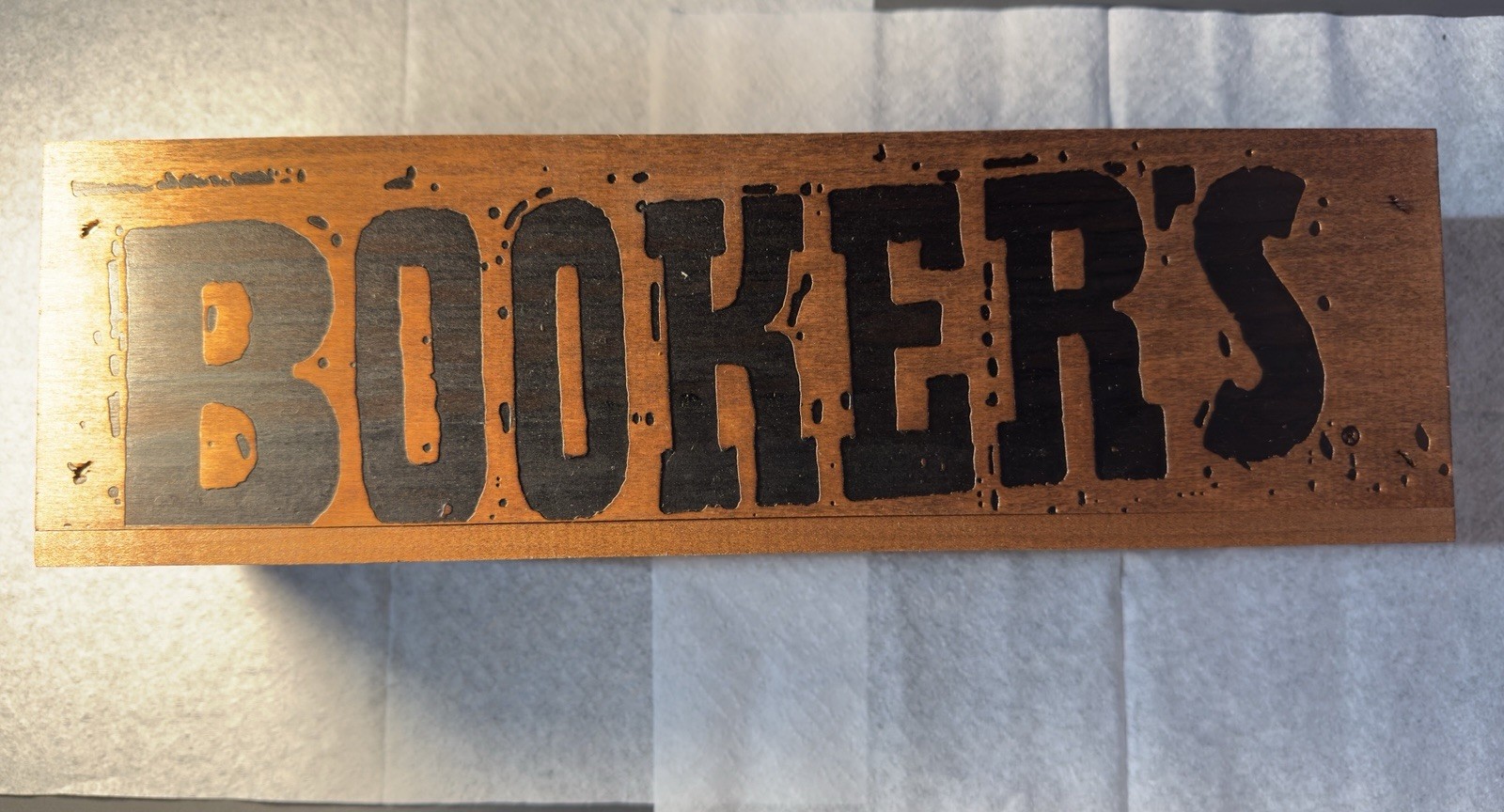 Booker's Bourbon Wood Presentation Box NO BOTTLE Slider Front with Insert