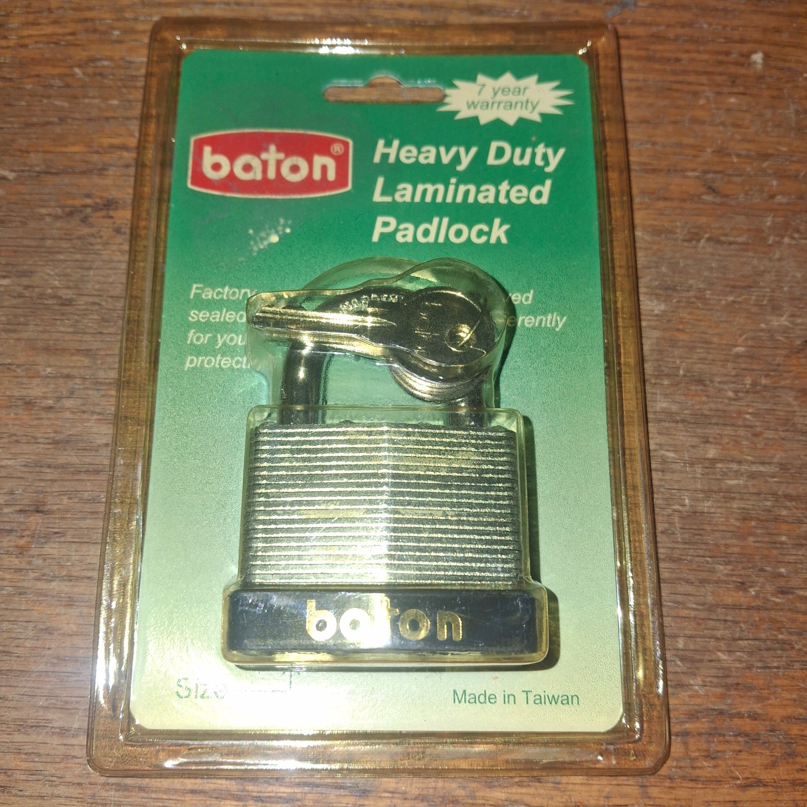 New Baton 787D 50mm Laminated Steel Padlock Heavy Duty Taiwan With 2 Key
