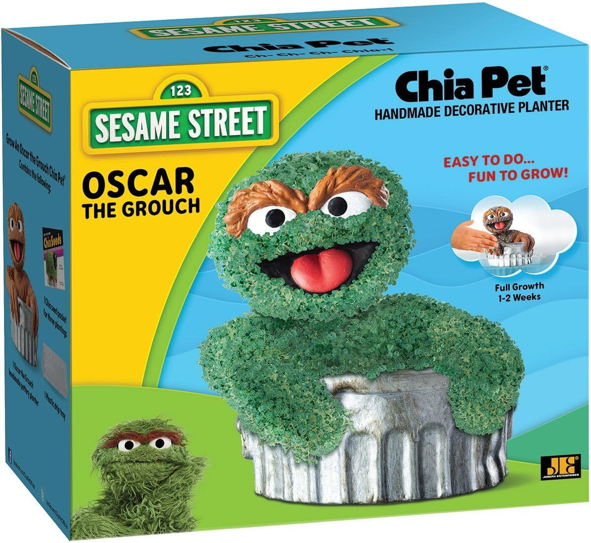 Pet Oscar the Grouch with Seed Pack, Decorative Pottery Planter, Easy to Do and
