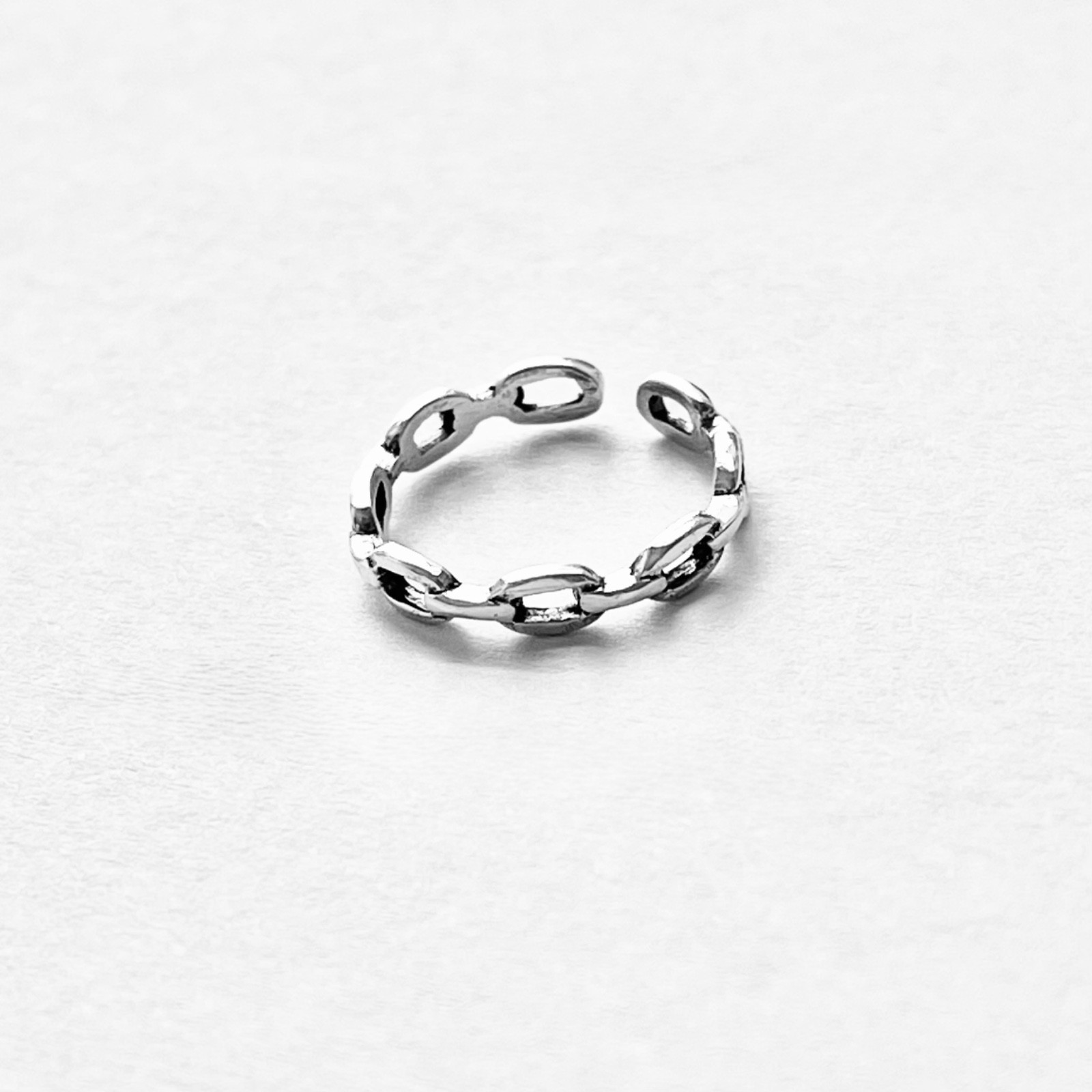 Sterling Silver Round Link Toe Ring, Silver Rings, Chain Links, Silver Band