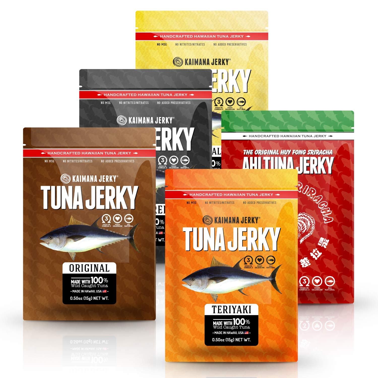 Kaimana Jerky Ahi Tuna Sampler Bundle  All Natural & Wild Caught Tuna Jerky. ...