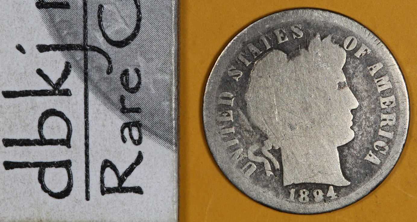 1894 (P) - Liberty Head "Barber" Silver Dime 10¢ - AG About Good dbkjA