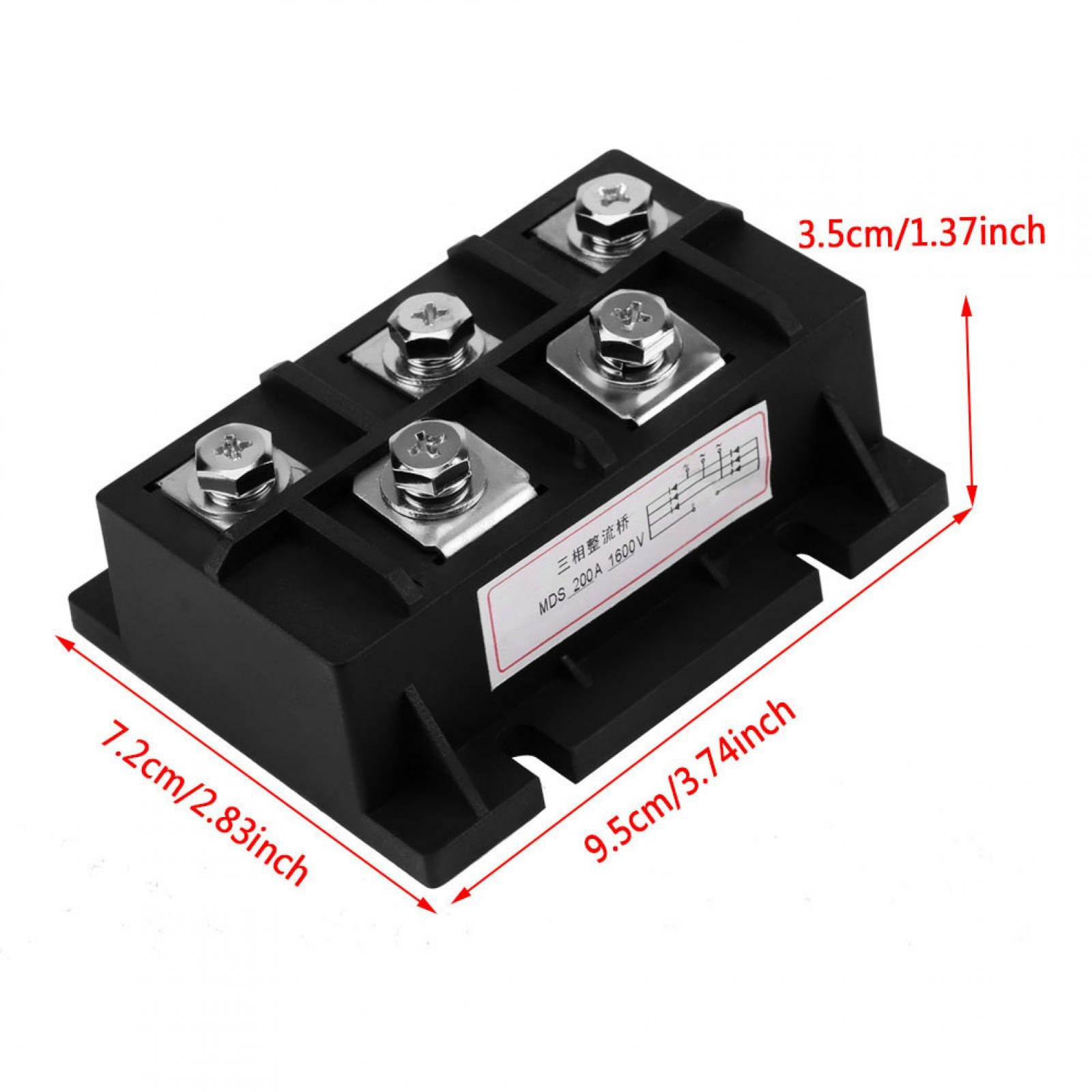 Bridge Rectifier 200A Amp 1600V MDS200A 3-Phase Diode Rectifier Power Module