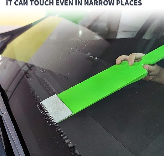 2 PCS Window Tint Tools Squeegee + Scrubber Paddle Squeegee, Long Color: Green