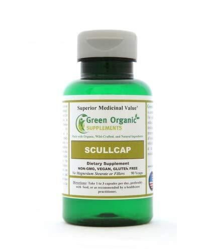 Green Organic Supplements Scullcap- Hand Made, Vegan 90 VCaps, Protect the Liver