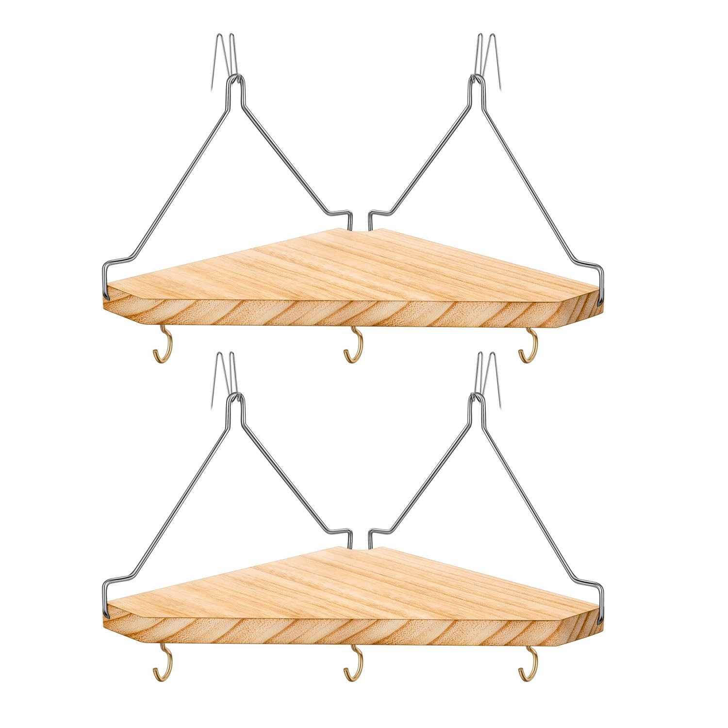 Fabric Wall Cubicle Corner Shelf Organizer With Hooks Desk Accessories 2 PCS