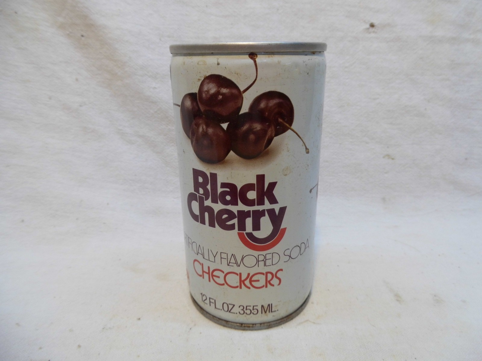 CHECKERS BLACK CHERRY SODA CAN~BEATRICE FOODS INC, LOUISVILLE, KY #41