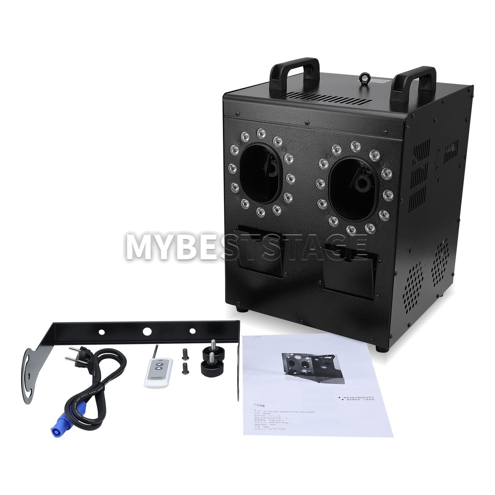 PAIDUN LED RGBW 1500W 2Holes Bubble+Smoke Effect Machine Blower Maker Equipment