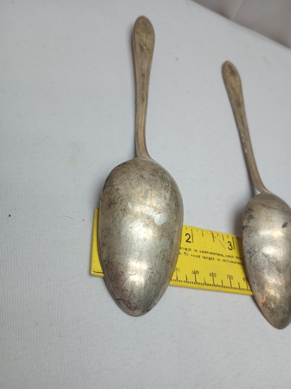 2 Vintage Oneida Tudor Plate Serving Spoons 8.5" Kitchen Utensil